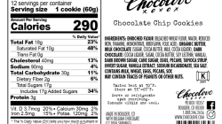 Chocolate chip cookie nutrition facts